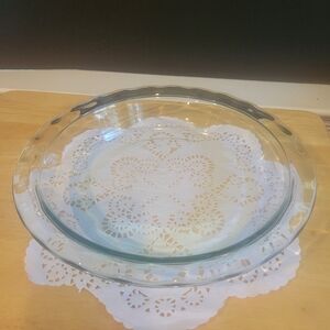Pyrex 9.5" Clear Pie Plate Fluted Rim